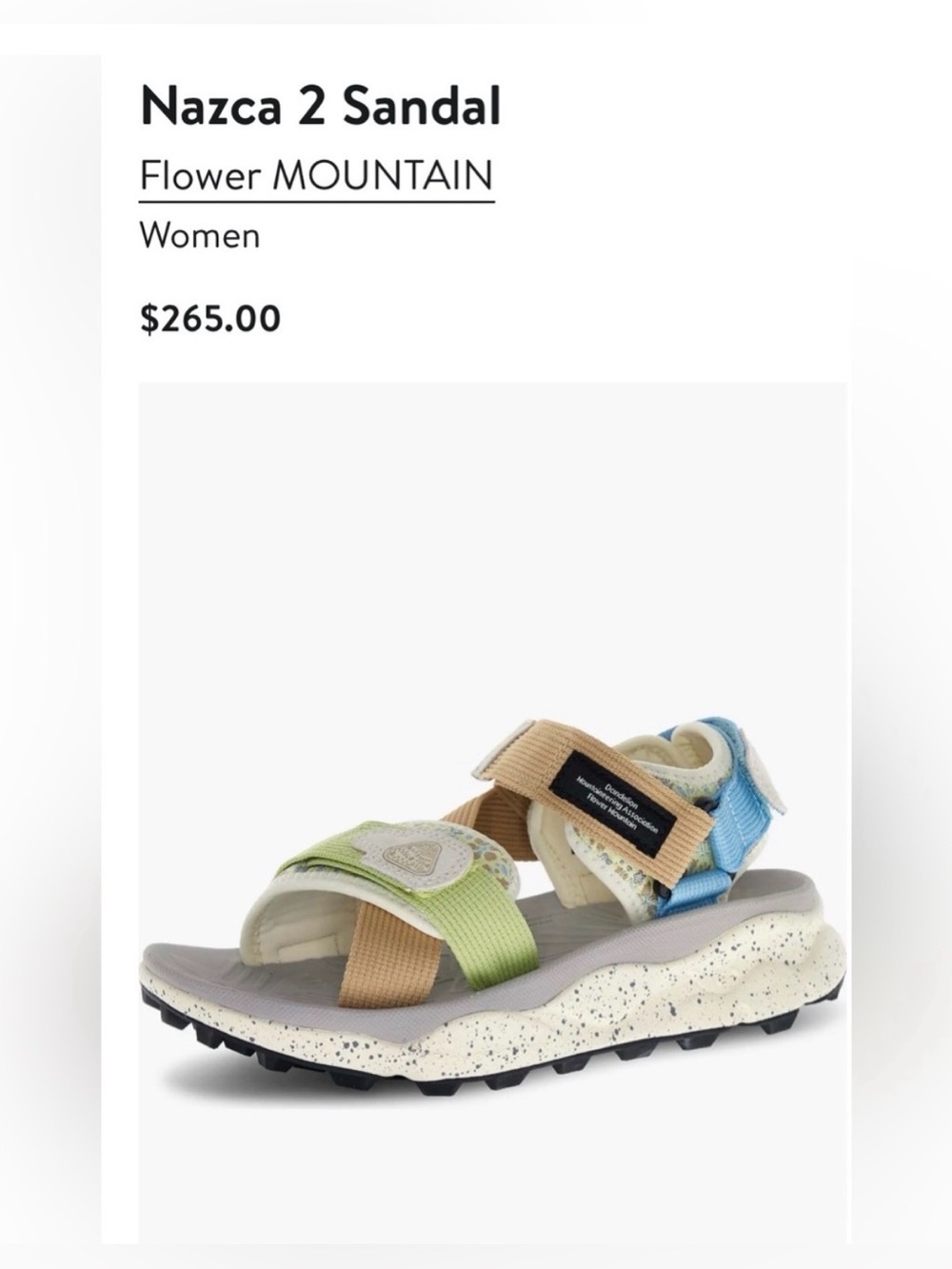 NWT Flower Mountain Nazca 2 Sandal in Light Green - Picture 6 of 16